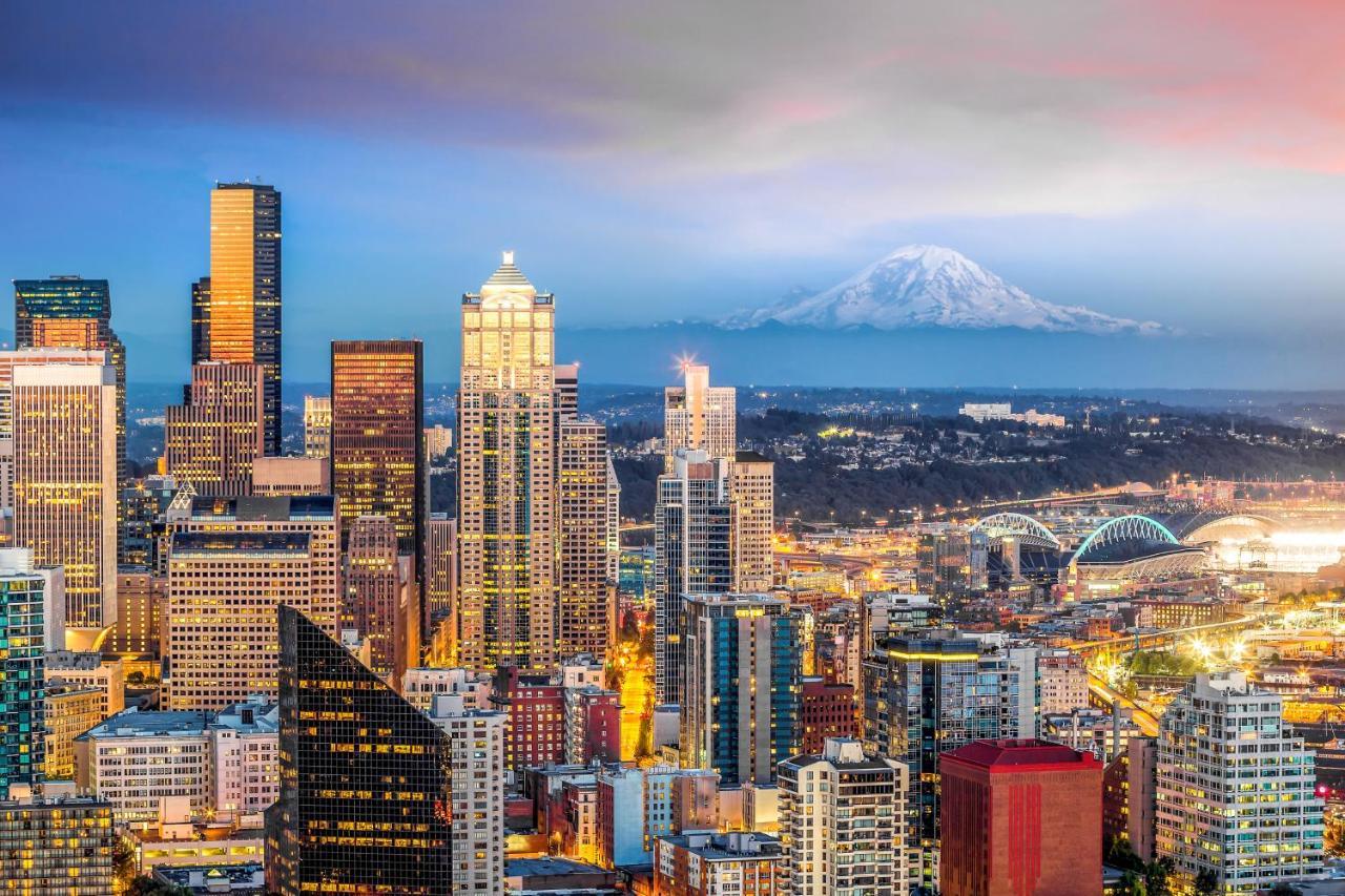 Belltown Court Sunset Seattle